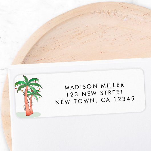 Tropische palmbomen Retouradres Etiket