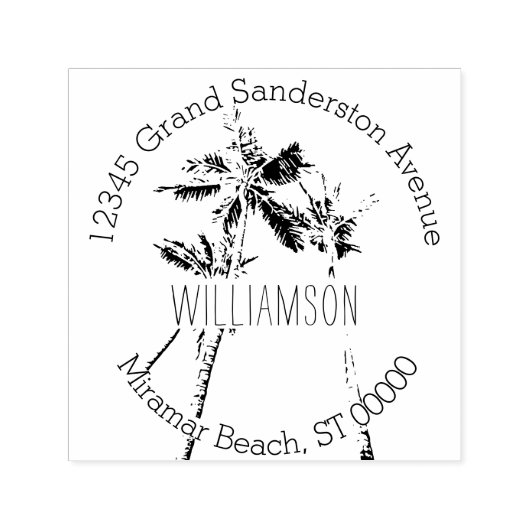 Tropische palmbomen Retouradres Zelfinktende Stempel (Design)