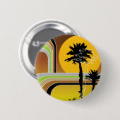 Tropische palmbomen Retro Beach Sunset Button (Voorkant /achterkant)