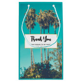 Tropische palmbomen Retro Party Dank u Klein Cadeauzakje (Achterkant)