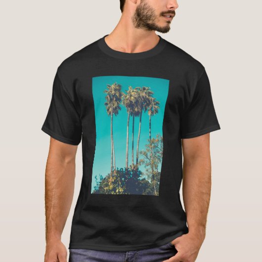 Tropische palmbomen retro sfeer t-shirt (Voorkant)