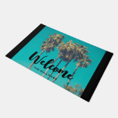 Tropische palmbomen retro vibe deurmat (Schuin)