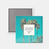 Tropische palmbomen retro vibe event magneet (Voorkant / Achterkant)