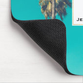 Tropische palmbomen Retro Vibe Monogram Muismat (Hoek)