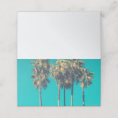 Tropische palmbomen retro vibe plaatskaartje (Buitenkant ongevouwen)
