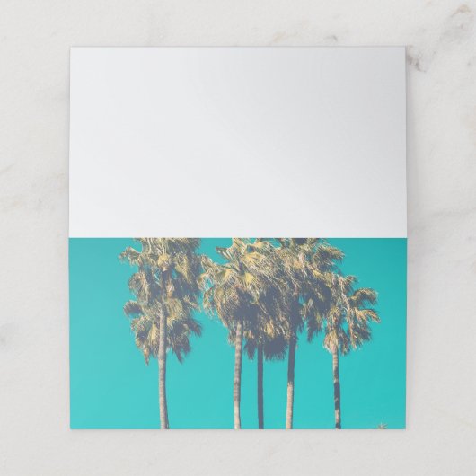 Tropische palmbomen retro vibe plaatskaartje (Buitenkant ongevouwen)