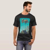 Tropische palmbomen retro vibe t-shirt (Voorkant volledig)