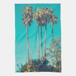 Tropische palmbomen retro vibe theedoek