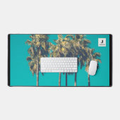 Tropische palmbomen retromonogram bureaumat (Keyboard & Muis)