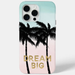 Tropische palmbomen Roze Mint Ombre goud droom gro iPhone 15 Pro Max Hoesje
