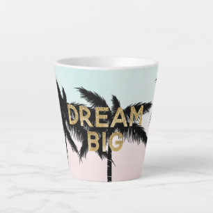 Tropische palmbomen Roze Mint Ombre goud droom gro Latte Mok