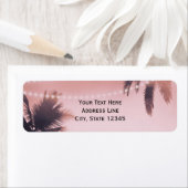 Tropische palmbomen & roze strand lichten etiket (Insitu)