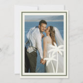 Tropische Palmbomen Sage Green Wedding Foto Kaart (Achterkant)