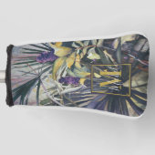 Tropische palmbomen schilderen met monogram golfheadcover (Voorkant)