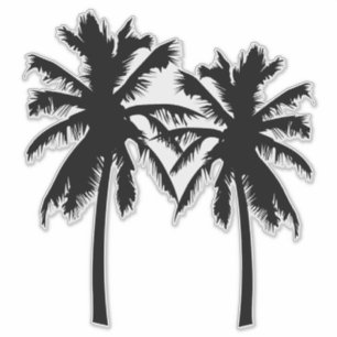 Tropische palmbomen Silhouette Sticker