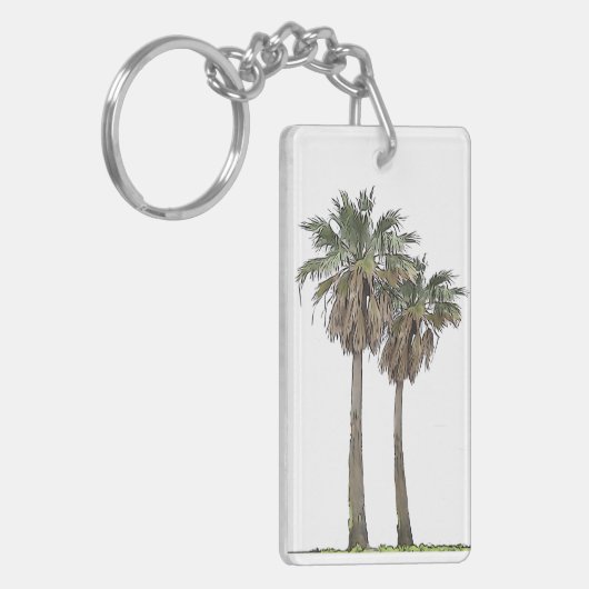 Tropische palmbomen Sleutelhanger (Voorkant Links)