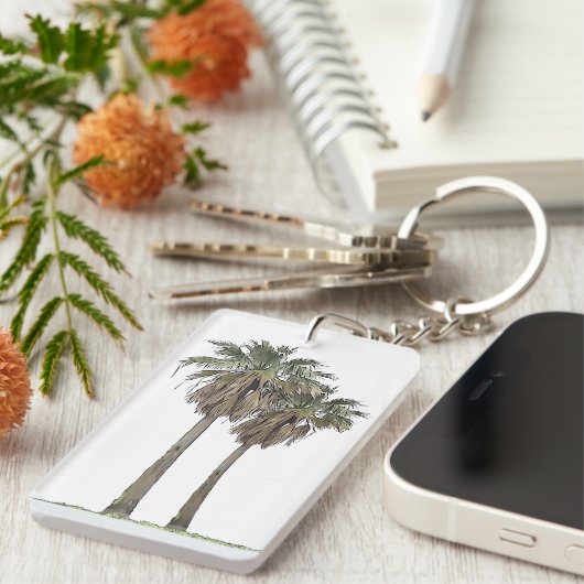 Tropische palmbomen Sleutelhanger (Voorkant Rechts)