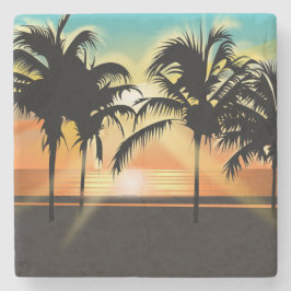 Tropische palmbomen stenen onderzetter