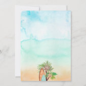 Tropische palmbomen strand baby aan boord douche bedankkaart (Achterkant)