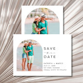 Tropische palmbomen strand bruiloft  save the date
