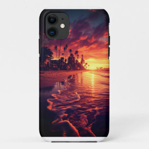 Tropische palmbomen strand eiland zonsondergang Case-Mate iPhone case