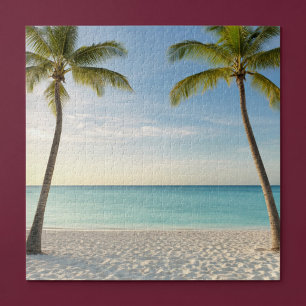 Tropische Palmbomen Strand Paradijs Legpuzzel