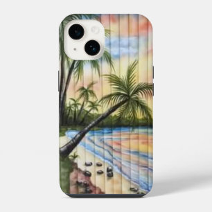 TROPISCHE PALMBOMEN STRAND ROLLAADEN iPhone 14 HOESJE