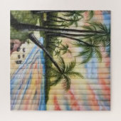 TROPISCHE PALMBOMEN STRAND ROLLUITEN LEGPUZZEL (Horizontaal)