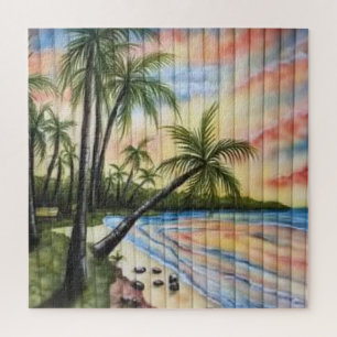 TROPISCHE PALMBOMEN STRAND ROLLUITEN LEGPUZZEL