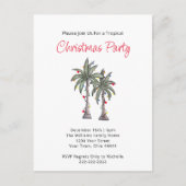 Tropische palmbomen strand vakantie feest Kerstmis Uitnodiging Briefkaart (Voorkant)