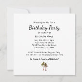 Tropische palmbomen strand verjaardagsfeestje kaart (Achterkant)