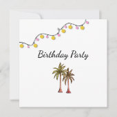 Tropische palmbomen strand verjaardagsfeestje kaart (Voorkant)