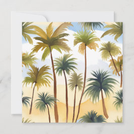 Tropische palmbomen | Strand watercolor kaart