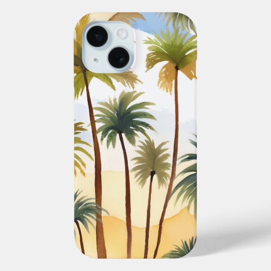 Tropische palmbomen | Strand watercolor schilderij Case-Mate iPhone Case (Achterkant)