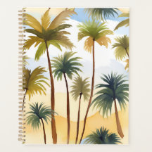 Tropische Palmbomen | Strand Watercolor Schilderij