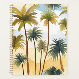 Tropische Palmbomen | Strand Watercolor Schilderij Planner