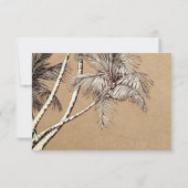 Tropische Palmbomen Strandbruiloft RSVP Kaartje (Achterkant)