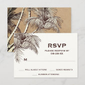 Tropische Palmbomen Strandbruiloft RSVP Kaartje (Voorkant / Achterkant)