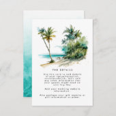 tropische palmbomen strandtrouwinformatiekaart informatiekaartje (Voorkant / Achterkant)