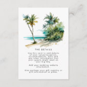 tropische palmbomen strandtrouwinformatiekaart informatiekaartje (Voorkant)
