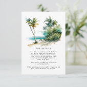 tropische palmbomen strandtrouwinformatiekaart informatiekaartje (Staand voorkant)