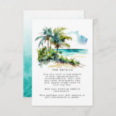tropische palmbomen strandtrouwinformatiekaart informatiekaartje (Voorkant / Achterkant)