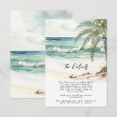 tropische palmbomen strandtrouwinformatiekaart informatiekaartje (Voorkant / Achterkant)