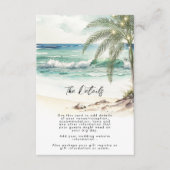 tropische palmbomen strandtrouwinformatiekaart informatiekaartje (Voorkant)
