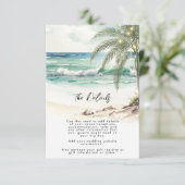 tropische palmbomen strandtrouwinformatiekaart informatiekaartje (Staand voorkant)