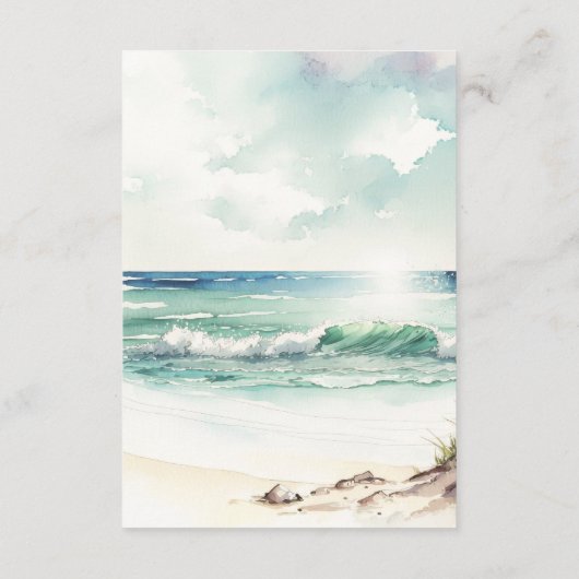 tropische palmbomen strandtrouwinformatiekaart informatiekaartje (Achterkant)