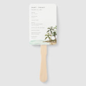 Tropische palmbomen - strandweddenschap handwaaier (Voorkant)