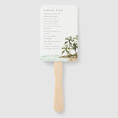 Tropische palmbomen - strandweddenschap handwaaier (Achterkant)