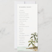 Tropische palmbomen - strandweddenschap kaart (Achterkant)