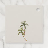 Tropische palmbomen straten zand monogram huwelijk bedankjes labels (Achterkant)